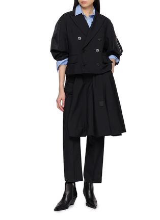 模特儿示范图 - 点击放大 - SACAI - Hybrid Short Sleeve Nylon Suiting Jacket