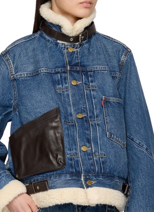  - SACAI - X Levi's Leather Patch Faux Fur Trim Denim Jacket