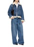 模特儿示范图 - 点击放大 - SACAI - X Levi's Leather Patch Faux Fur Trim Denim Jacket