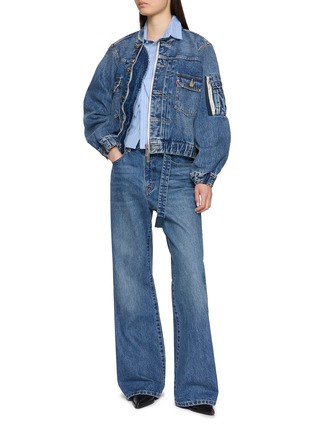 模特儿示范图 - 点击放大 - SACAI - X Levi's Zip-Up Elasticated Hem Denim Jacket