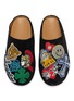 细节 - 点击放大 - NAN-KU COUTURE - Embroidered Patch Suede Clogs