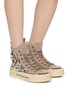 模特儿示范图 - 点击放大 - NAN-KU COUTURE - Embellished High Top Women's Sneakers