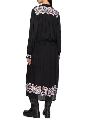 背面 - 点击放大 - FORTELA - Embroidered Paisley Tie Neck Maxi Dress