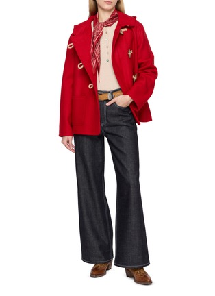模特儿示范图 - 点击放大 - FORTELA - Hooded Toggle Front Short Coat