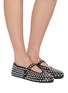 模特儿示范图 - 点击放大 - ALAÏA - La Strass Leather Mary Jane Flats