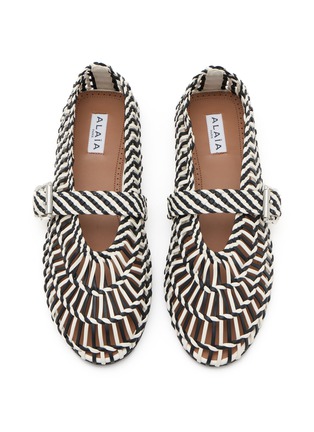 细节 - 点击放大 - ALAÏA - Woven Leather Mary Jane Flats