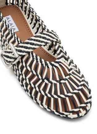 细节 - 点击放大 - ALAÏA - Woven Leather Mary Jane Flats