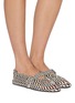 模特儿示范图 - 点击放大 - ALAÏA - Woven Leather Mary Jane Flats