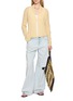 模特儿示范图 - 点击放大 - GUEST IN RESIDENCE - Rib Stealth Shawl Collar Cardigan