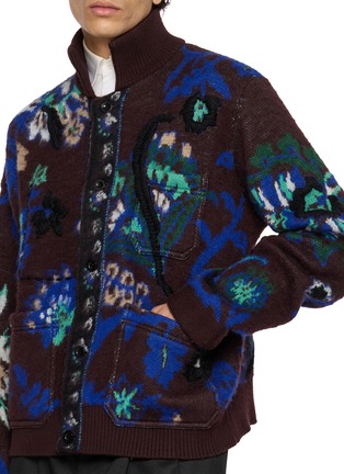  - SACAI - Floral Jacquard Knit Blouson Jacket