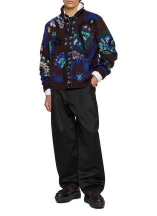模特儿示范图 - 点击放大 - SACAI - Floral Jacquard Knit Blouson Jacket
