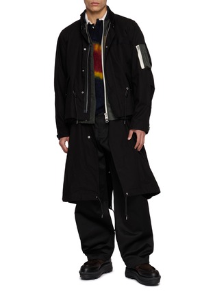 模特儿示范图 - 点击放大 - SACAI - Nylon Twill and Ripstop Hybrid Coat