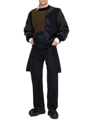 模特儿示范图 - 点击放大 - SACAI - X A.P.C. Patchwork Knit Sweater