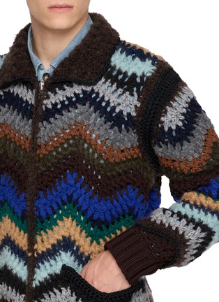  - SACAI - Chevron Crochet Knit Blouson Jacket