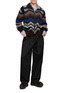 模特儿示范图 - 点击放大 - SACAI - Chevron Crochet Knit Blouson Jacket