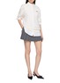 模特儿示范图 - 点击放大 - BONBOM - Asymmetrical Tuck Knit Sweater