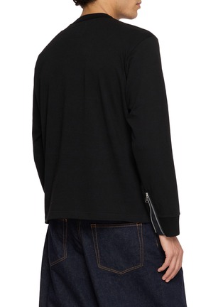 背面 - 点击放大 - SACAI - Long Sleeve Zip Pocket Cotton Jersey T-Shirt