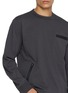  - SACAI - Long Sleeve Zip Pocket Cotton Jersey T-Shirt