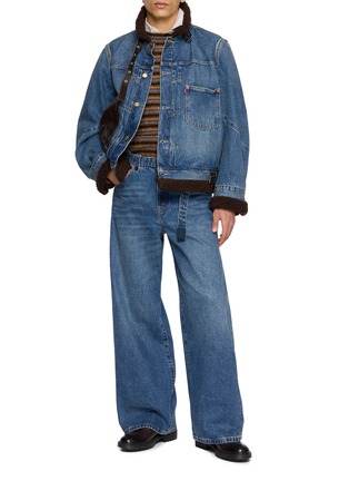 模特儿示范图 - 点击放大 - SACAI - X LEVI'S 系带直筒牛仔长裤