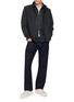 模特儿示范图 - 点击放大 - PAUL & SHARK - Zip Up Knit Wool Cardigan