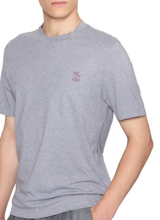  - BRUNELLO CUCINELLI - 刺绣标识短袖 T 恤