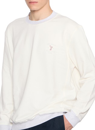  - BRUNELLO CUCINELLI - 刺绣标识圆领长袖卫衣