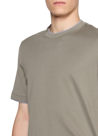  - BRUNELLO CUCINELLI - Double Collar Cotton T-Shirt