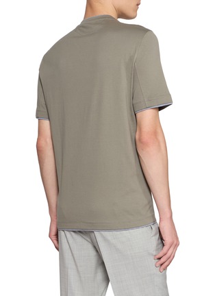 背面 - 点击放大 - BRUNELLO CUCINELLI - Double Collar Cotton T-Shirt
