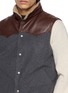  - BRUNELLO CUCINELLI - Leather Yoke Wool Padded Vest