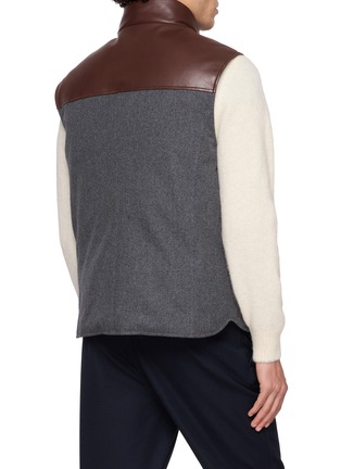 背面 - 点击放大 - BRUNELLO CUCINELLI - Leather Yoke Wool Padded Vest