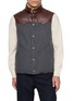 首图 - 点击放大 - BRUNELLO CUCINELLI - Leather Yoke Wool Padded Vest