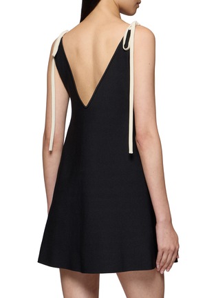 背面 - 点击放大 - PEPA POMBO - Veil Contrast Strap Knit Mini Dress
