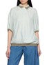 首图 - 点击放大 - FAFAMOON - Short Sleeve Double Collar Contrast Trim Polo Top