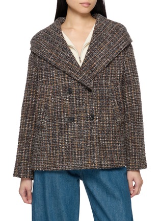 首图 - 点击放大 - MOUCHE - Hooded Double Breasted Tweed Jacket