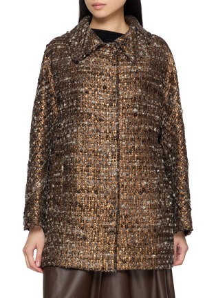 首图 - 点击放大 - MOUCHE - Rounded Collar Tweed Coat