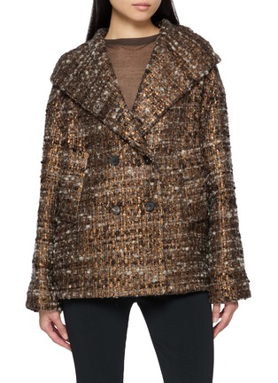 首图 - 点击放大 - MOUCHE - Hooded Double Breasted Tweed Jacket