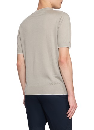 背面 - 点击放大 - ARCH4 - Mr Gubbins Short Sleeve Contrast Trim Cashmere Sweater