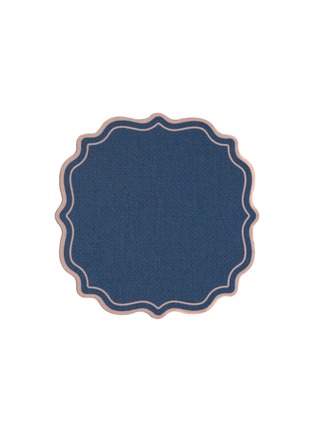 首图 –点击放大 - PLUMERIA HOME - Scalloped Coaster — Blue/Antique Pink