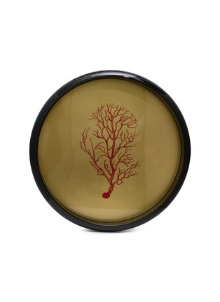 细节 –点击放大 - PLUMERIA HOME - Coral Motif Polished Brass Tray