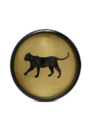 细节 –点击放大 - PLUMERIA HOME - Panther Motif Polished Brass Tray