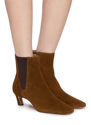 模特儿示范图 - 点击放大 - SAM EDELMAN - Peony 50 Suede Leather Ankle Boots