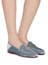 模特儿示范图 - 点击放大 - SAM EDELMAN - Loraine Horsebit Silk Velvet Loafers