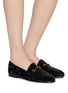 模特儿示范图 - 点击放大 - SAM EDELMAN - Loraine Horsebit Sequin Velvet Loafers