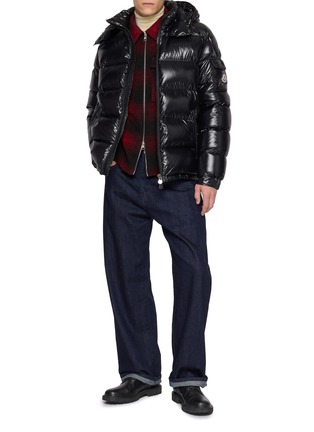 模特儿示范图 - 点击放大 - MONCLER - 尼龙连帽羽绒夹克