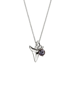 细节 - 点击放大 - JOHN HARDY - Shark Tooth Talisman Sterling Silver Diamond Pearl Necklace — Size 16-18