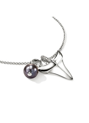 细节 - 点击放大 - JOHN HARDY - Shark Tooth Talisman Sterling Silver Diamond Pearl Necklace — Size 16-18