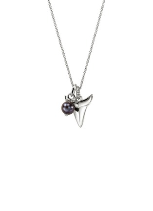 首图 - 点击放大 - JOHN HARDY - Shark Tooth Talisman Sterling Silver Diamond Pearl Necklace — Size 16-18