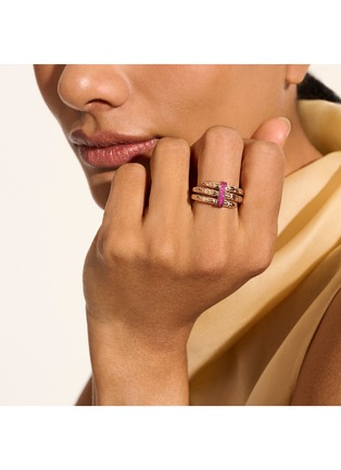  - JOHN HARDY - Spear Double Wrap 14K Rose Gold Ruby Ring — Size 7