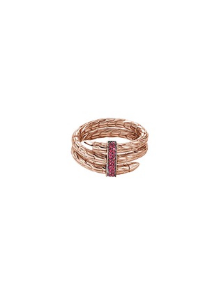 首图 - 点击放大 - JOHN HARDY - Spear Double Wrap 14K Rose Gold Ruby Ring — Size 7