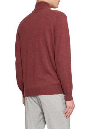 背面 - 点击放大 - BRUNELLO CUCINELLI - Long Sleeve Quarter Zip Cashmere Sweater